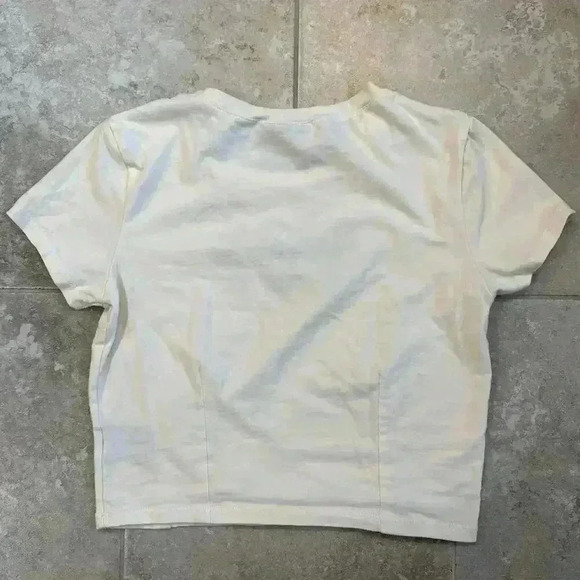 Zumiez ALab Happy Flower Embroidered 90s Crop T-Shirt Size Medium - Picture 3 of 3